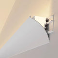 LED Wall Indirect Lighting Channel - Aluminum Trim Profile for Home Decor, Skirting Board Cover, 6m/19.7ft LED Diffuser, Surface Mount Accent Light