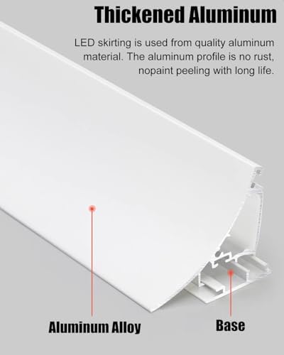 White LED Crown Molding Trim - 82ft Detive Strip Light Diffuser Channel, Aluminum Profile for Living Room, Bedroom, Indoor Decor & Ambient Cornice Lighting Soluts