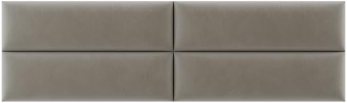Vänt Upholstered Wall Mounted Headboard Panels -Philip Layout - 78' X 23'-Configuration of 4 Individual Panels - Recommended for King-Cal King - Velvet/Sand Storm