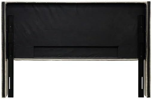 Madison Park Amelia Headboard-Wingback King Headboard, Upholstered Headboard for Adjustable Beds, Hand-Tufted Button Detail, Padded Fabric, Classic & Transitional Bedroom Style, Beige Woven