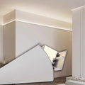 White LED Crown Molding Trim - 82ft Detive Strip Light Diffuser Channel, Aluminum Profile for Living Room, Bedroom, Indoor Decor & Ambient Cornice Lighting Soluts