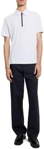Theory Men's Ryder Quarterzip Polo in Relay Jersey,Vapor, M