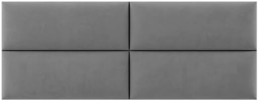 Vänt Upholstered Wall Mounted Headboard Panels -Isabelle Layout - 60' X 23' -Configuration of 4 Individual Panels - Recommended for Queen-Full - Micro Suede/Charcoal Grey