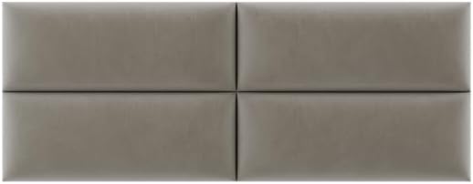 Vänt Upholstered Wall Mounted Headboard Panels -Isabelle Layout - 60' X 23'-Configuration of 4 Individual Panels - Recommended for Queen-Full - Velvet/Sand Storm