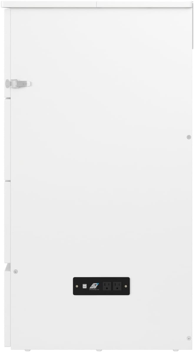AFI, Northfield Murphy Bed Chest Twin XL with 6' Mattress, Storage Drawer & Built-in USB Charger, White