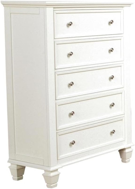 Coaster Sandy Beach Eastern King Bed 5-Piece Set, Cream White