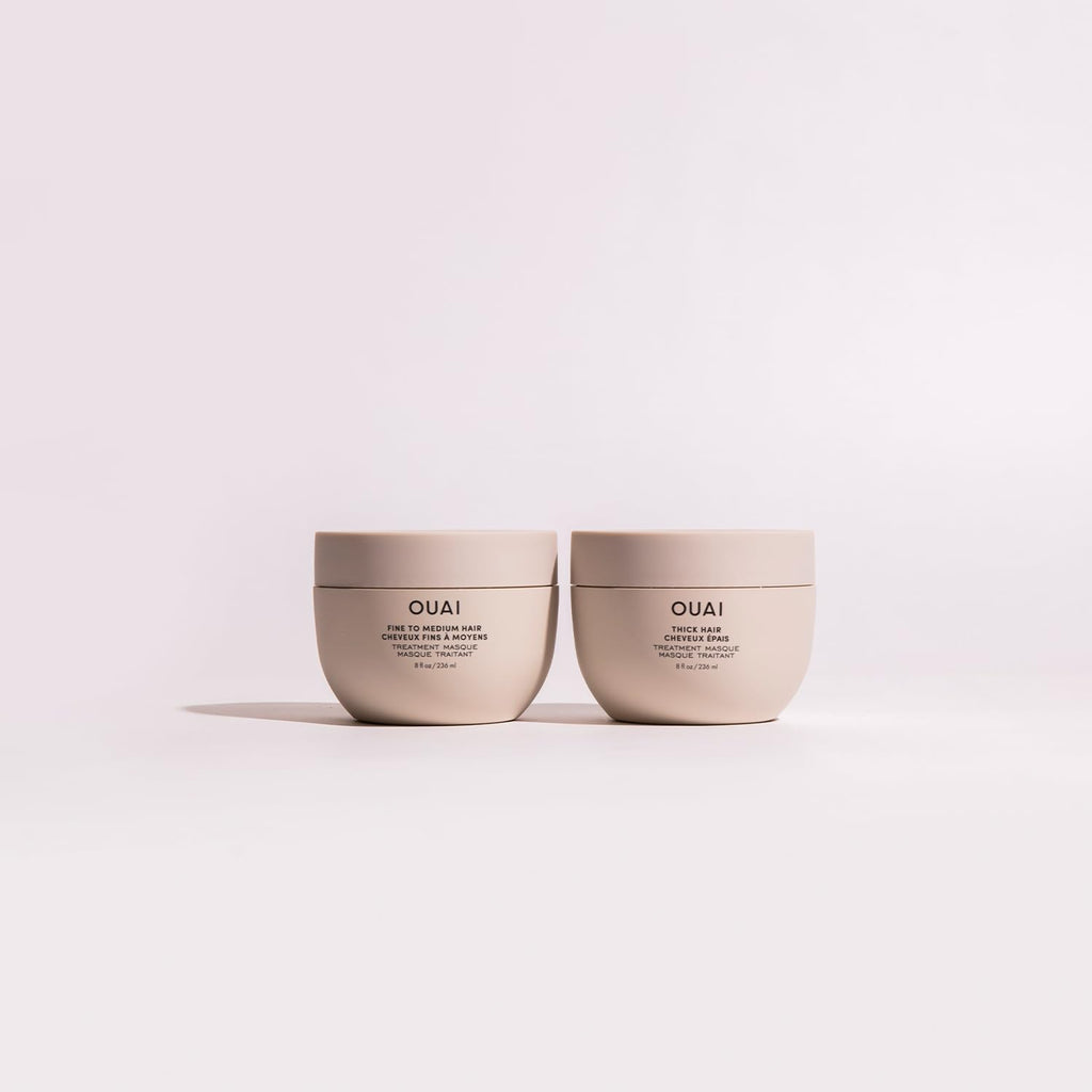 OUAI Fine Hair Shampoo, Conditioner, and Treatment Masque Set - Volumizing, Strengthening, Repairing - 3 Count (10oz Shampoo, 10oz Conditioner, 8oz Masque)