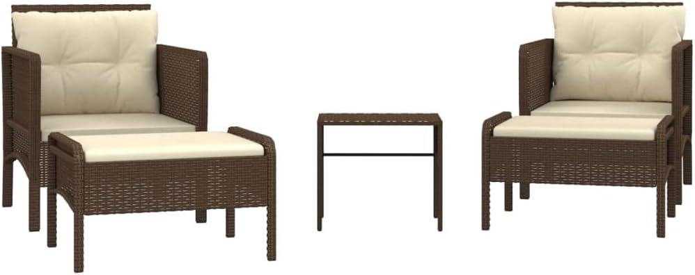 5 Piece Patio Lounge Set with Cushions Brown Poly Rattanqueen Bed Frame with headboard Queen Size Bed Frame King Size Bed Frame King Platform Bed Frame Metal Bed Frame Queen Size