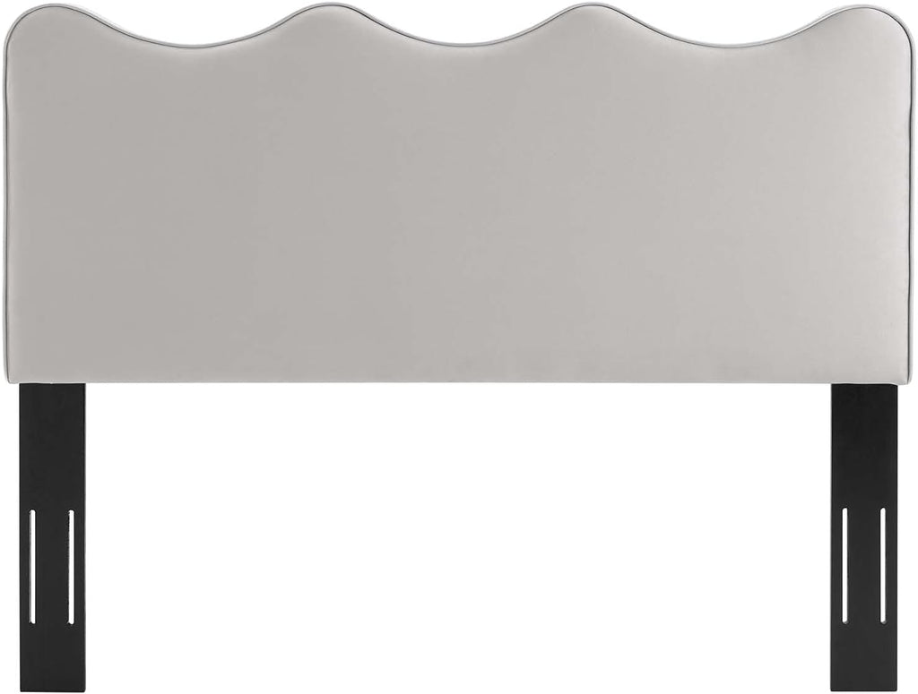 Modway Athena Performance Velvet Full/Queen Headboard in Light Gray