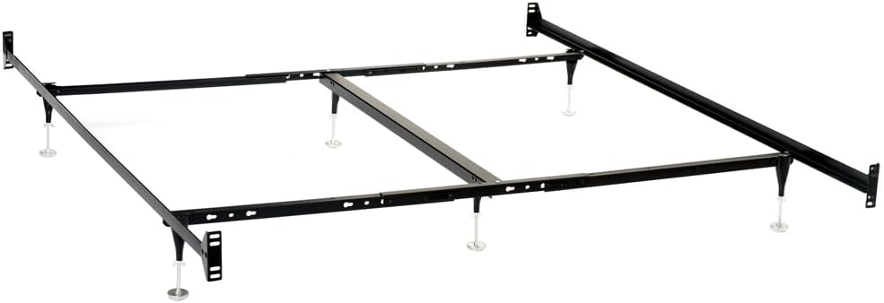 Coaster Home Furnishings Esme Metal Bed Frame Adjustable 6-Leg Base for Box Spring and Mattress Queen and Eastern King Black 9602QK