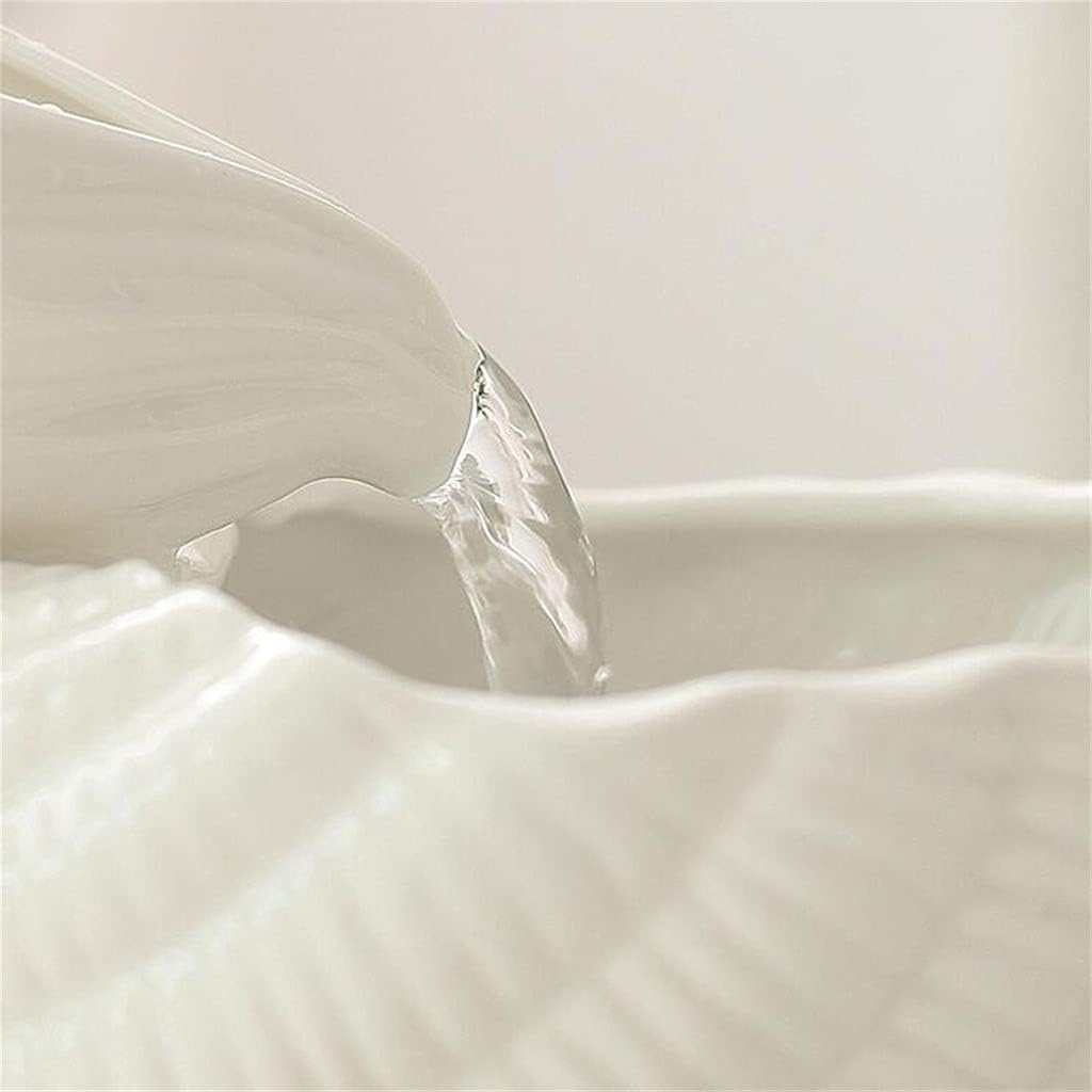 Lotus Leaf Tabletop Fountains Indoor Water Fountain with 1300Ml Water Fountain Home Desktop Fountain Decoration for Home Offi Bedroom Decor Relaxation,Green
