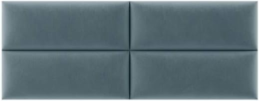 Vänt Upholstered Wall Mounted Velvet Headboard Panels - Isabelle Layout - 60' X 23'- Configuration of 4 Individual Panels - Recommended for Queen-Full - Velvet/Antique Blue