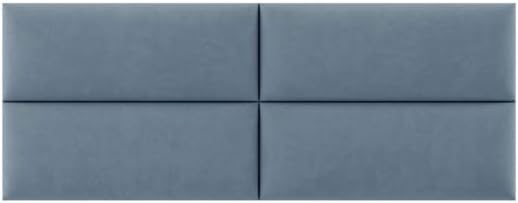 Vänt Upholstered Wall Mounted Headboard Panels -Isabelle Layout - 60' X 23'-Configuration of 4 Individual Panels - Recommended for Queen-Full - Micro Suede/Ocean Blue