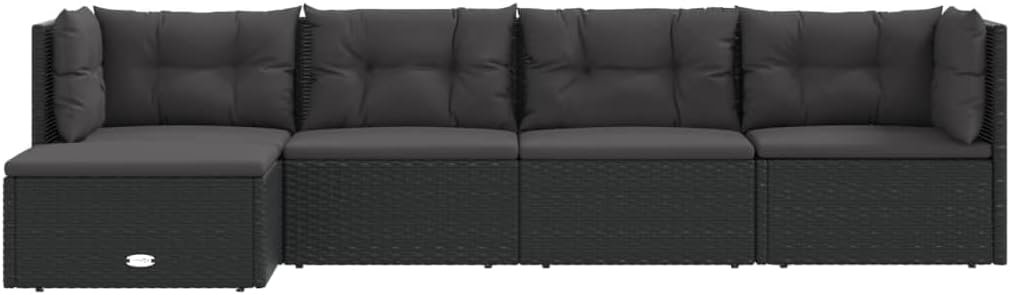 5 Piece Patio Lounge Set with Cushions Black Poly Rattanqueen Bed Frame with headboard Queen Size Bed Frame King Size Bed Frame King Platform Bed Frame Metal Bed Frame Queen Size