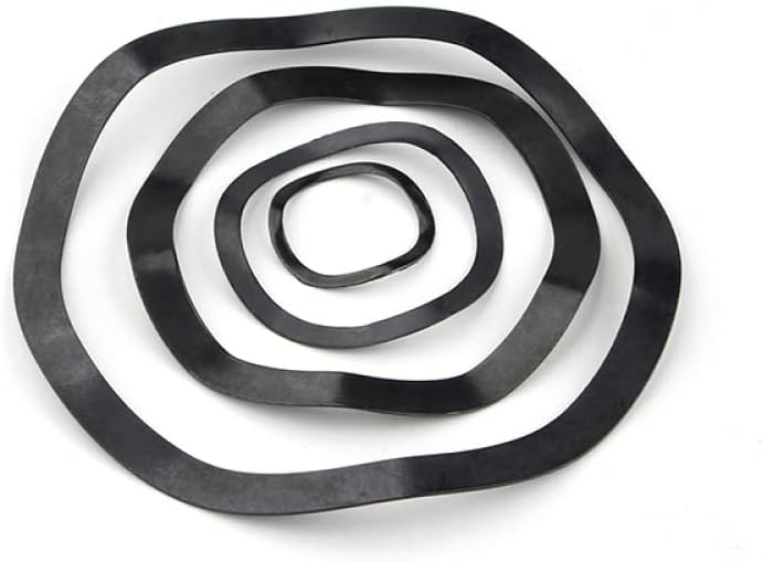 NOBRIM Flat Washer 65 Mangnese Steel M3 M4 M5 M6 M8 M10 M12 M14 M16 M19 M21 M24 M27-m118 Wave Washer 3/5/6/7 Crest Type Gasket Spring Plain Gasket Flat Precision Adjusting Washer Gasket Shim