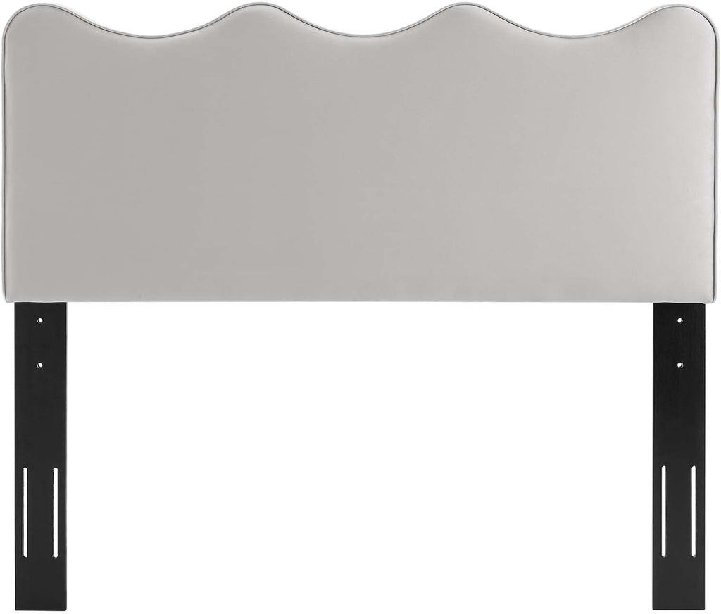 Modway Athena Performance Velvet Full/Queen Headboard in Light Gray