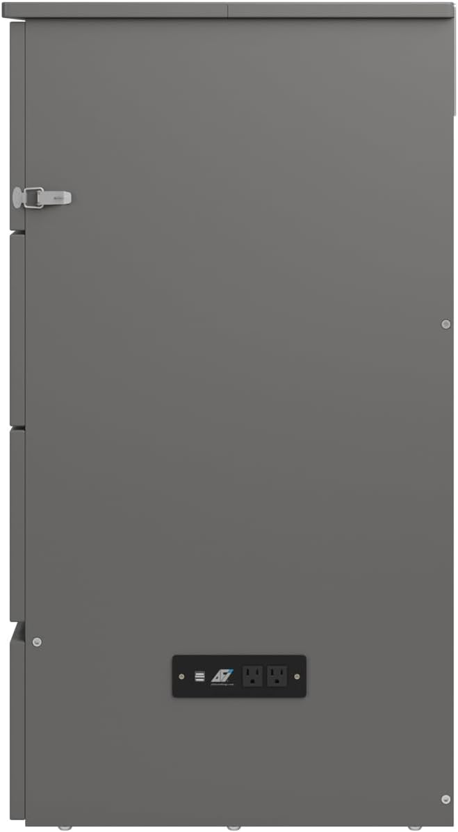 AFI, Northfield Murphy Bed Chest Twin XL with 6' Mattress, Storage Drawer & Built-in USB Charger, Grey