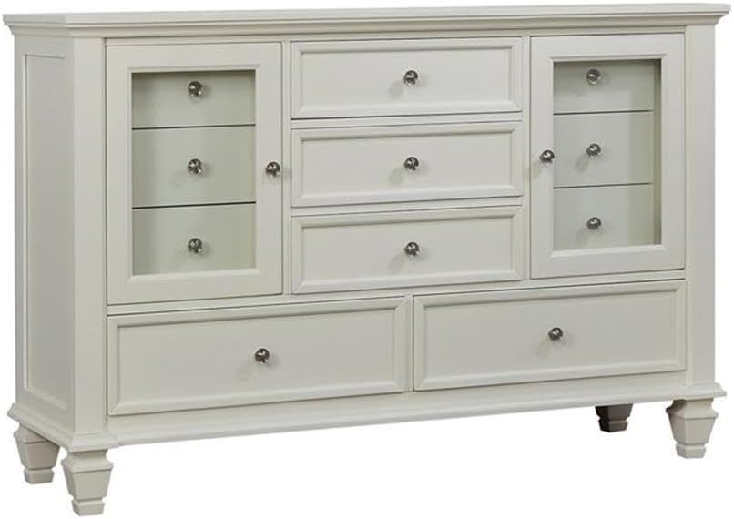 Coaster Sandy Beach Eastern King Bed 5-Piece Set, Cream White