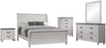 Coaster Home Furnishings Stillwood Farmhouse 5-Piece Bedroom Set Eastern King Size Sleigh Bed Frame 55-inch Headboard Vintage Linen 223281KE-S5