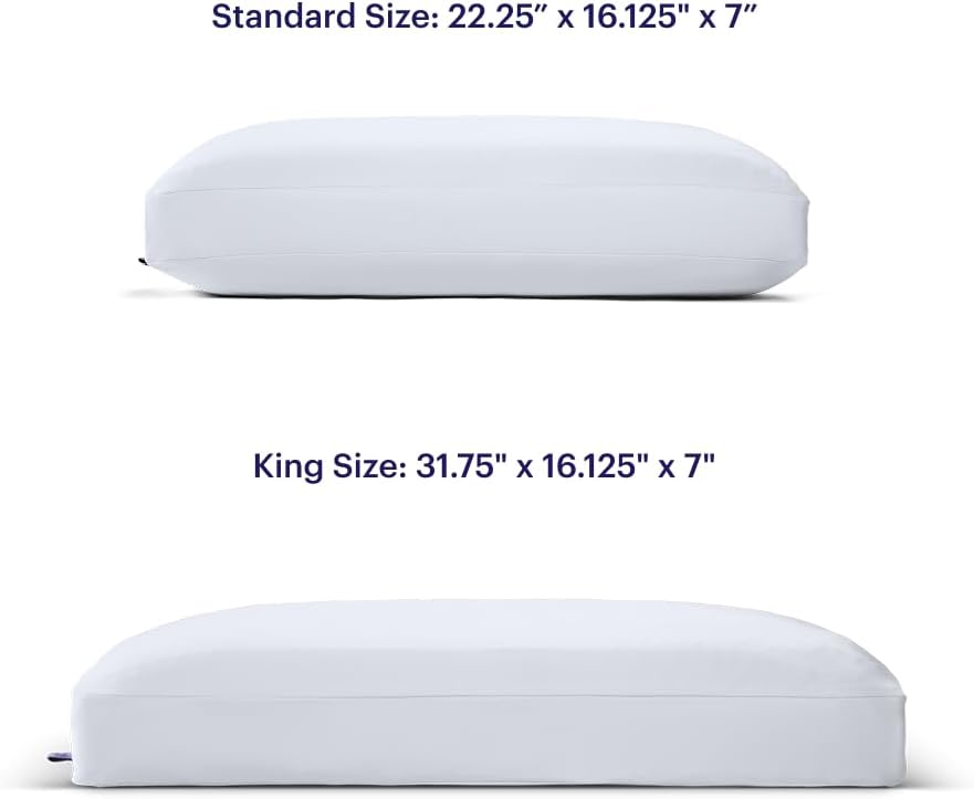 Purple DreamLayer Pillow - King Size, Multi-Layered GelFlex Grid & MicroAir Foam for Support & Pressure Relief - Customizable Height with Removable Foam Booster Layers