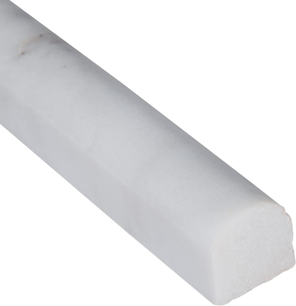 MSI Calacatta CALCREP Pencil Molding 3/4 in. x 12 in. Polished Marble Wall Tile for Bathroom, Kitchen Backsplash, Accent Wall Tile, and Shower Wall Tile
