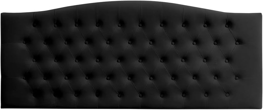 24KF Upholstered Tufted Button Wall Mounted Velvet Headboard,Comfortable Fashional Headboard Queen/Full Size,6058-Q-Black
