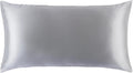 slip King Pure Silk Pillow Case - 100% Pure 22 Momme Mulberry Silk - King Size Standard Pillow Case -Anti-BedHead, Anti-Sleep Crease, Silver (20' x 36')