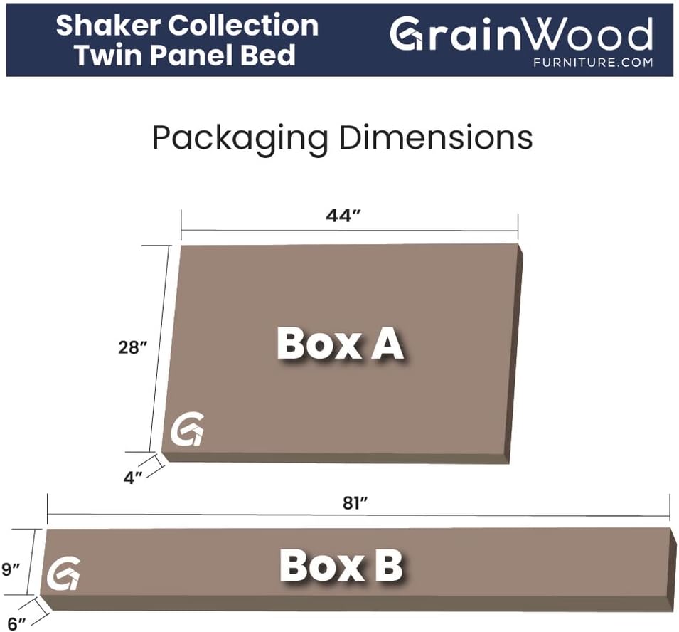 Grain Wood Furniture Shaker Solid Wood Panel Platform Bed, Twin Size, Expresso