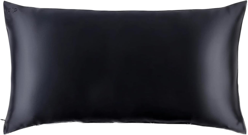 slip King Pure Silk Pillow Case - 100% Pure 22 Momme Mulberry Silk - King Size Standard Pillow Case -Anti-BedHead, Anti-Sleep Crease, Black (20' x 36')