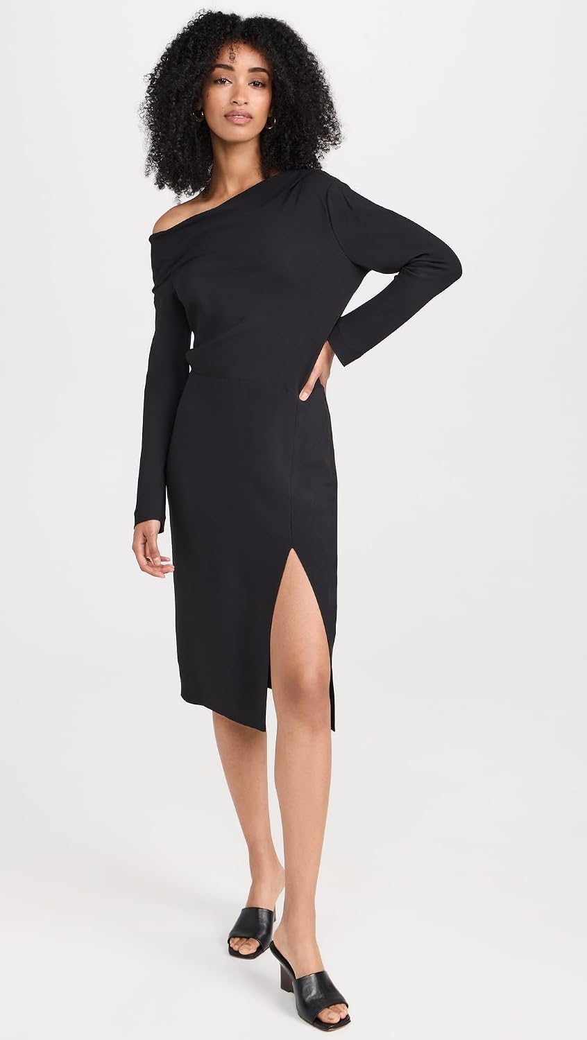 Theory Women's Asymmetrical Off Shoulder Dress