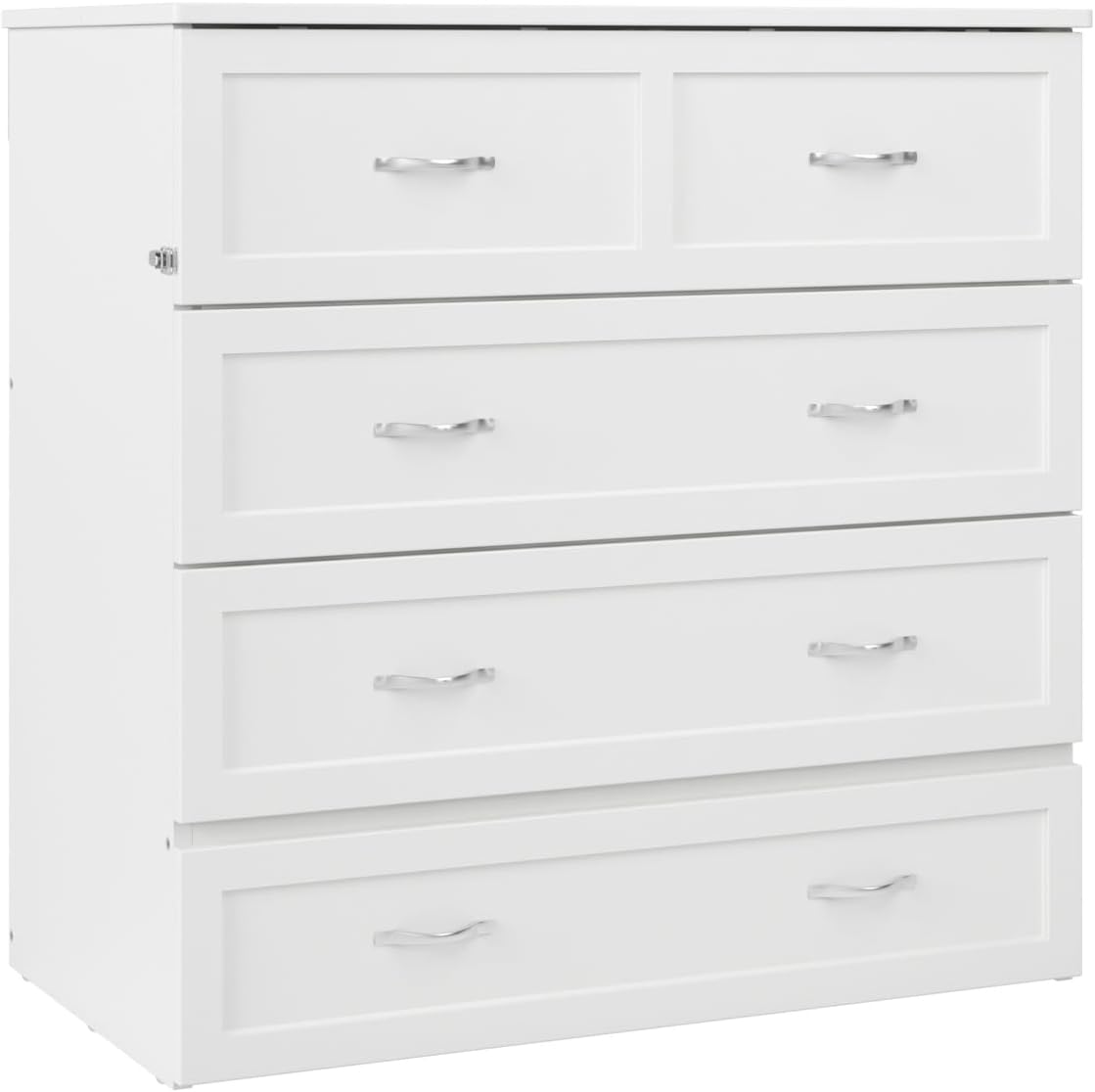 AFI, Northfield Murphy Bed Chest Twin XL with 6' Mattress, Storage Drawer & Built-in USB Charger, White