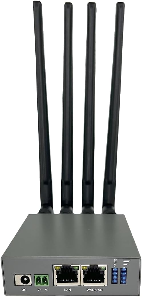 Dual Serial Port RS232 RS485 CPE Outdoor High-Speed Internet Access Card Dual Network Port 5G Industrial Router x 1 Set (Global Version + Glue Stick Antennas)