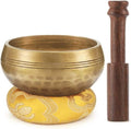 8cm Hand Hammer Tibetan Singing Bowl Yoga Gift Wooden Mat Home Decoration Crafts