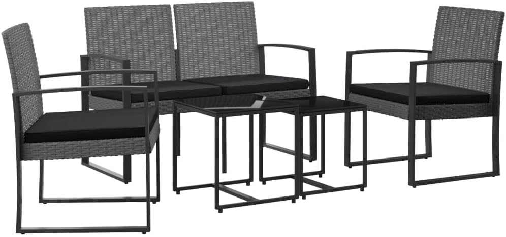 5 Piece Patio Dining Set with Cushions Dark Gray PP Rattanqueen Bed Frame with headboard Queen Size Bed Frame King Size Bed Frame King Platform Bed Frame Metal Bed Frame Queen Size