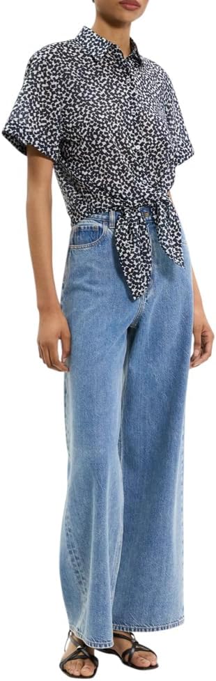 Theory Women's Tie Front Ss Bl
