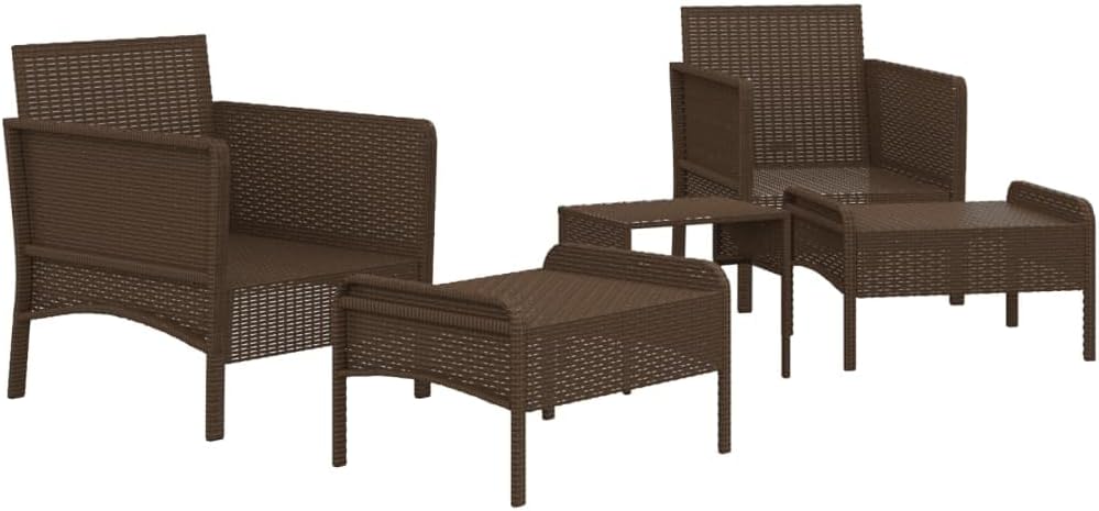 5 Piece Patio Lounge Set with Cushions Brown Poly Rattanqueen Bed Frame with headboard Queen Size Bed Frame King Size Bed Frame King Platform Bed Frame Metal Bed Frame Queen Size