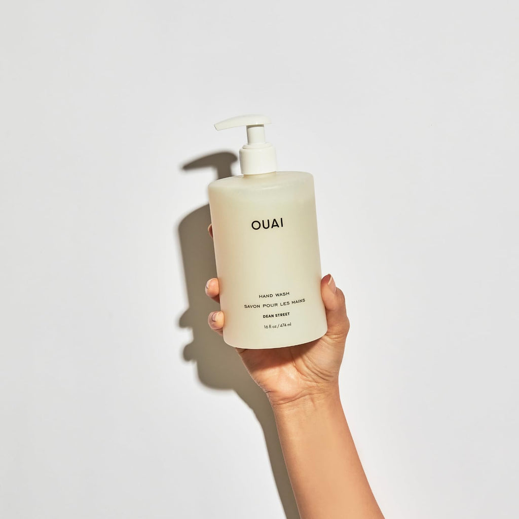 OUAI Healthy Hair & Hand Bundle - Fine Hair Shampoo, Conditioner, Hand Wash & Lotion - Hydrating Body Care Set (4 Count, 2x 10oz/2x 16oz)