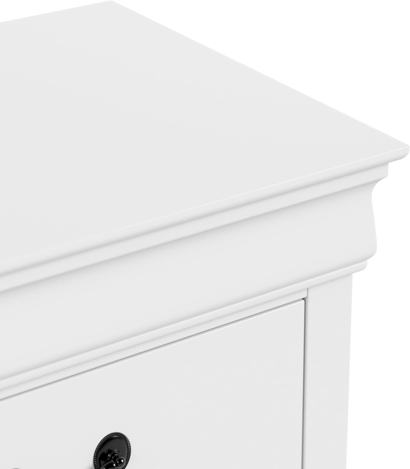 Furniture of America Arabella Traditional Solid Wood 3 Piece Bedroom Set, Queen Bed Frame and Nightstands Set of 2, Chic Sleigh Design Bedframe with Headboard and Footboard, Box Spring Needed, White