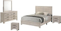 Best Quality Furniture 5 Piece Bedroom Set in Rustic Gray Oak Wood in Queen