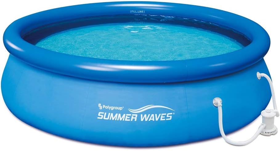 SUMMER WAVES 10' x 30' Quick Set Above Ground Swimming Pool with Filter Pump System includes Filter Cartridge with Built-in Chlorinator