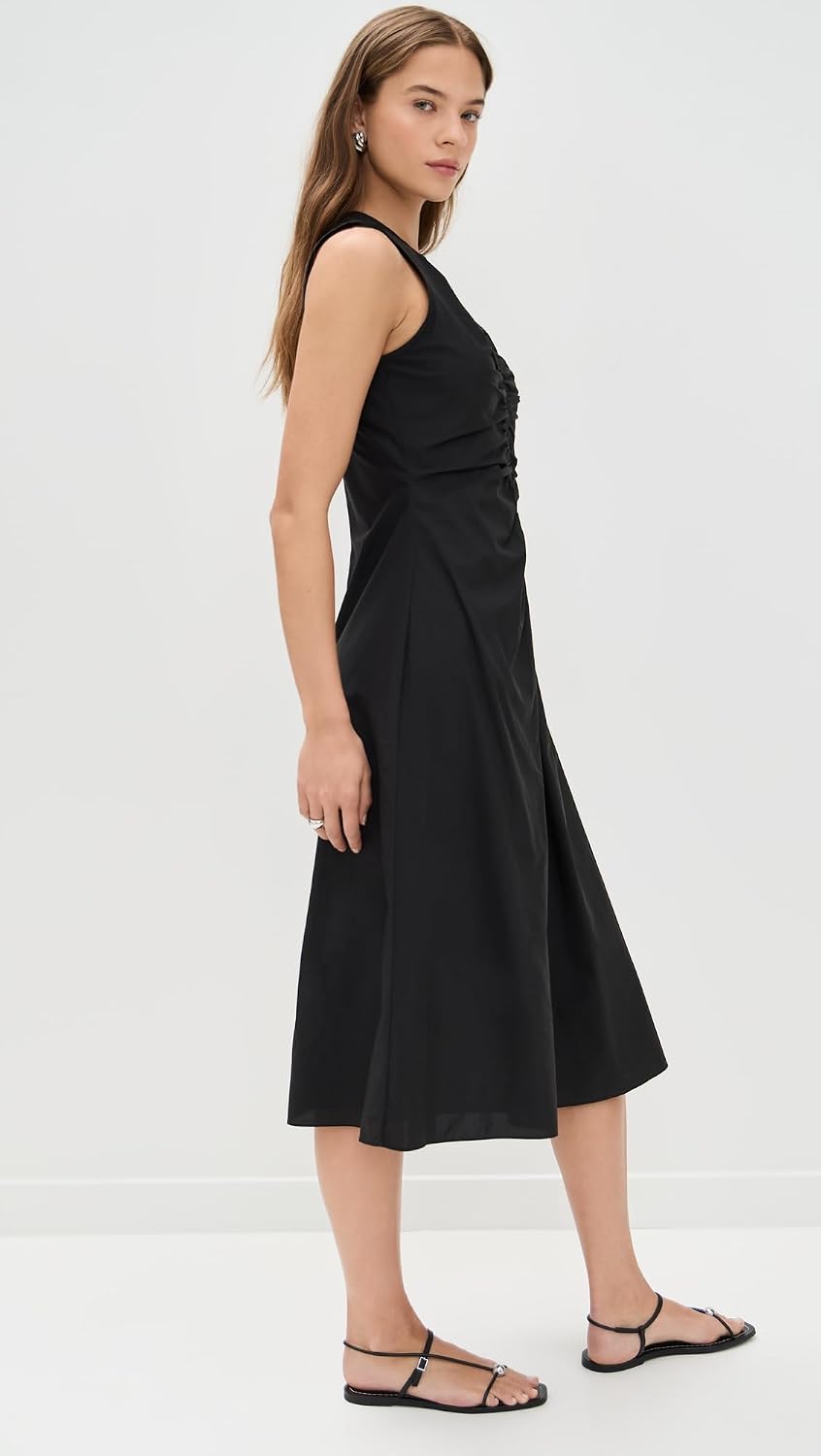 Theory Women's Asymmetrical Ruched Tank Dress