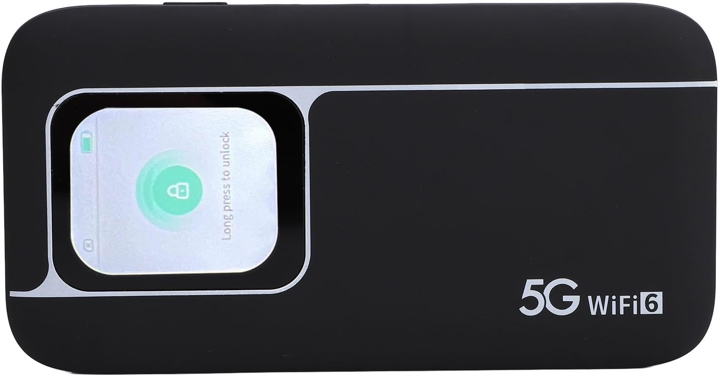 5G WiFi6 LTE Mobile Hotspot, 5G Router with Sim Card Slot, International Coverage Modem, Portable Internet Devices for Travel, 16 Devices, 2.01 Inch Color Screen