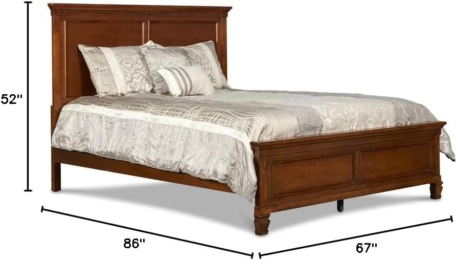 New Classic Furniture Tamarack 5/0 Solid Wood Queen Bed in Burnished Cherry