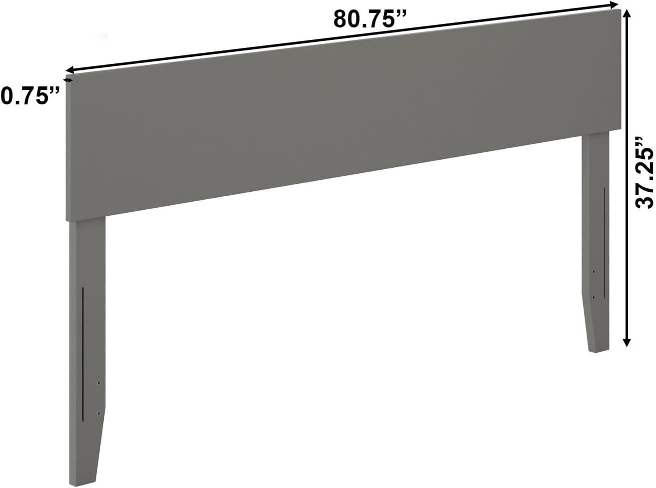 AFI, Orlando King Adjustable Modern Solid Wood Panel Headboard, Grey