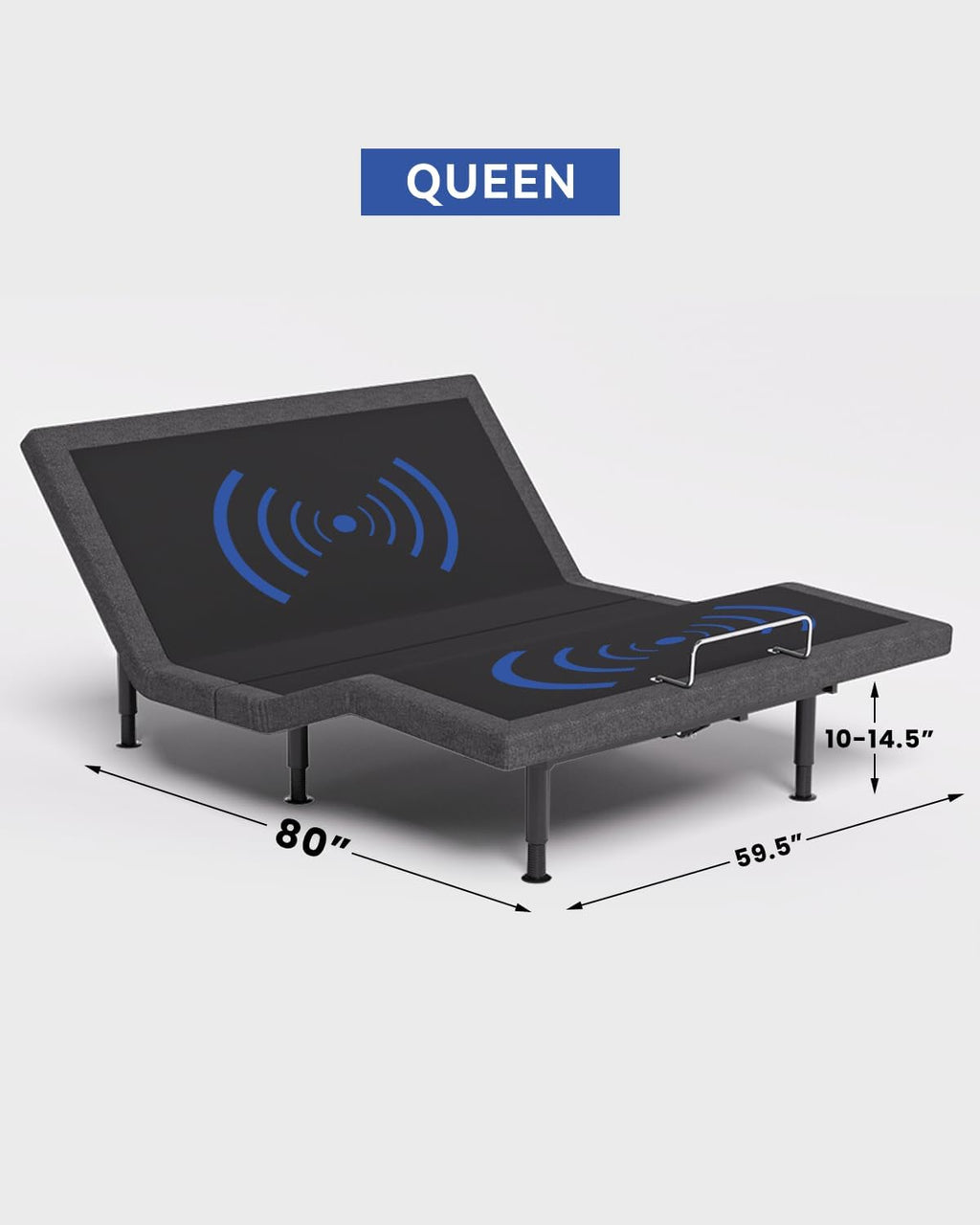 Queen Size Adjustable Bed Frame with Massage & Zero Gravity - Electric Bed Frame with Remote, USB Charging, LED Night Light, 7.5-12.5' Adjustable Height, 900LBS Capacity, Quiet Motor