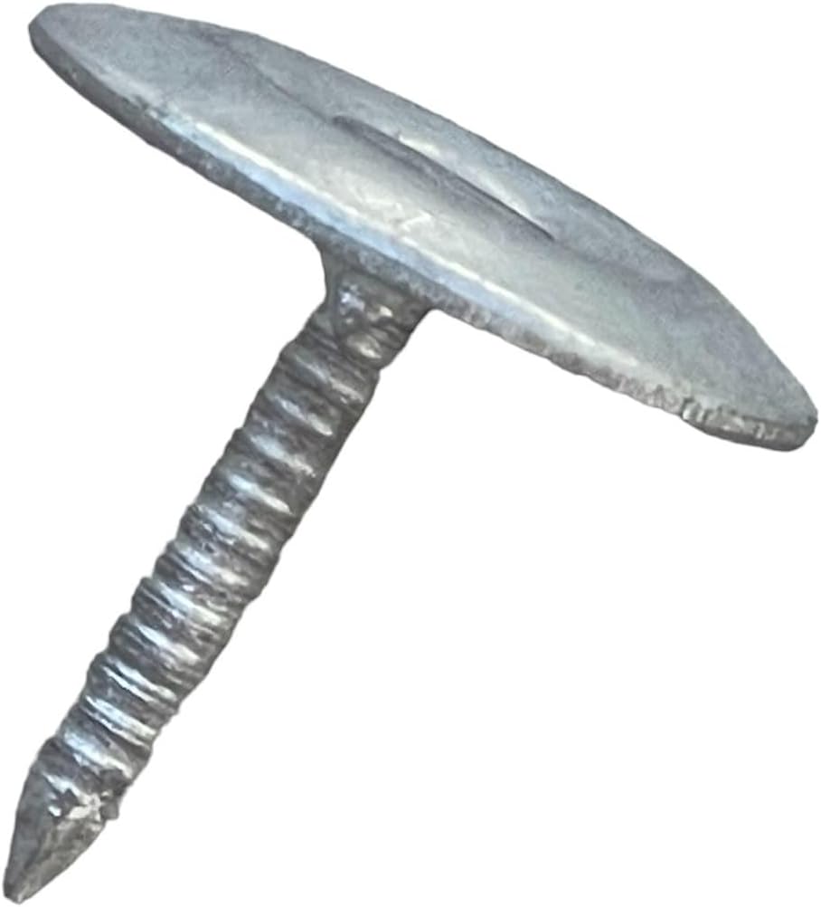 Sandbaggy 1' Metal Cap Fluted Masonry Nails - Electro Galvanized Steel (appx. 75 nails/lb) - Cement, Brick, Concrete Nails (25, Pounds)