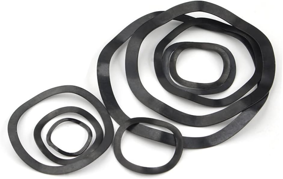 NOBRIM Flat Washer 65 Mangnese Steel M3 M4 M5 M6 M8 M10 M12 M14 M16 M19 M21 M24 M27-m118 Wave Washer 3/5/6/7 Crest Type Gasket Spring Plain Gasket Flat Precision Adjusting Washer Gasket Shim