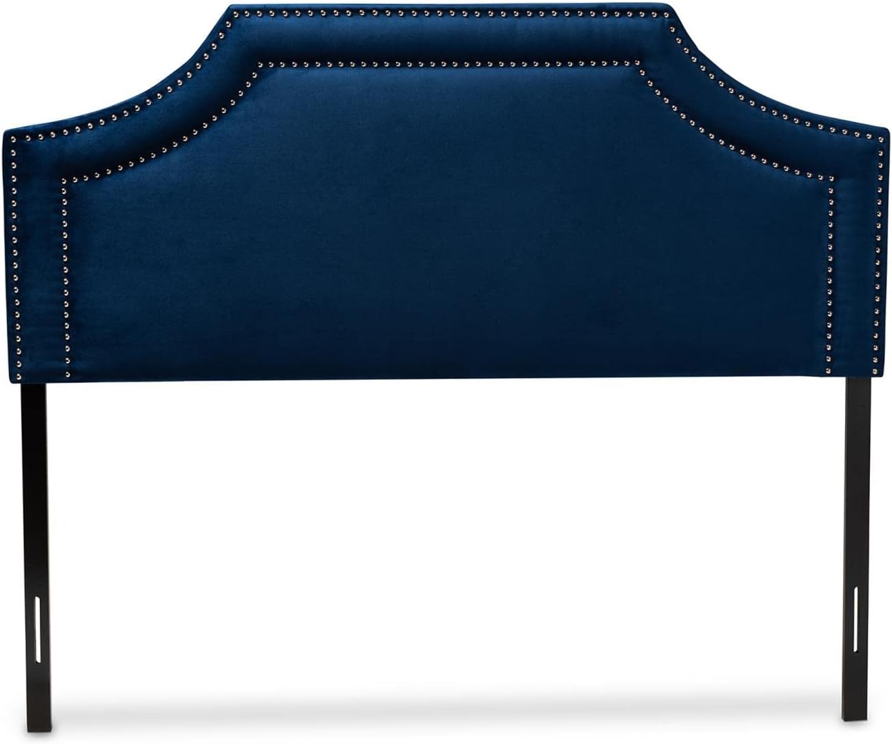 Baxton Studio Avignon Modern and Contemporary Navy Blue Velvet Fabric Upholstered Queen Size Headboard
