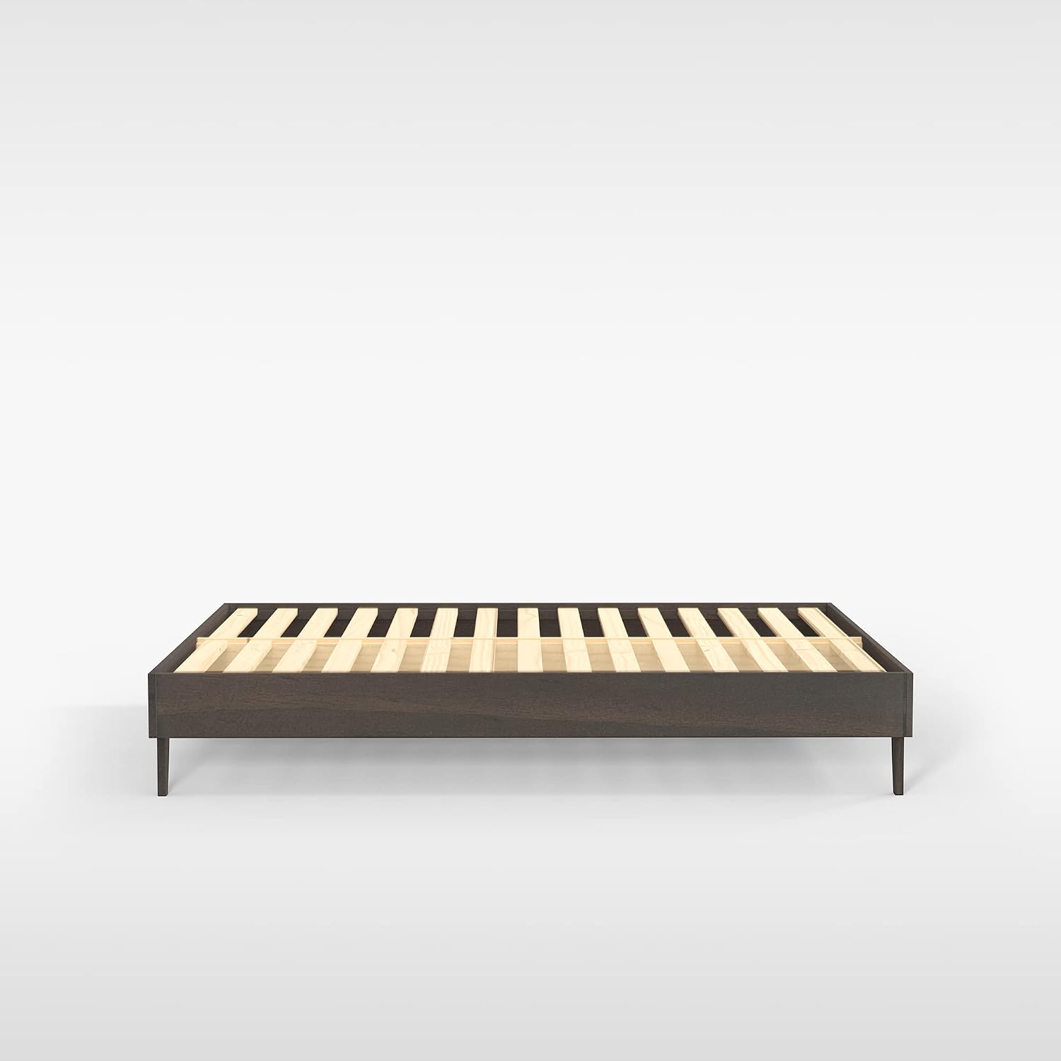 CARDINAL & CREST Wood Bed Frame - Made with 100% New Zealand Pine - Solid Mattress Platform Foundation Pressed Pine Slats - Easy Assembly - Queen - Grey Barn Wood