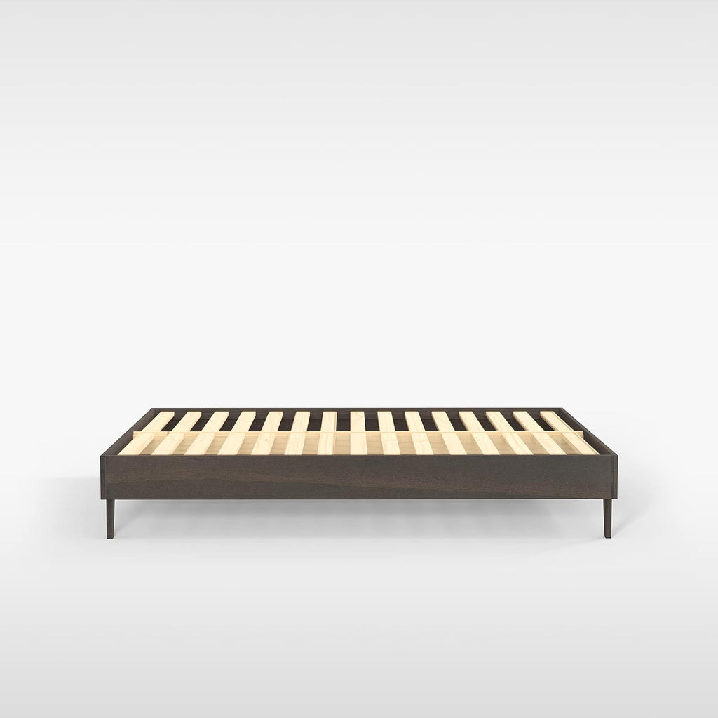 CARDINAL & CREST Wood Bed Frame - Made with 100% New Zealand Pine - Solid Mattress Platform Foundation Pressed Pine Slats - Easy Assembly - California King - Grey Barn Wood